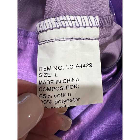 Lizette Collection Purple Metallic Cargo Skirt w/Pocket Stretch Size Large - Picture 7 of 8